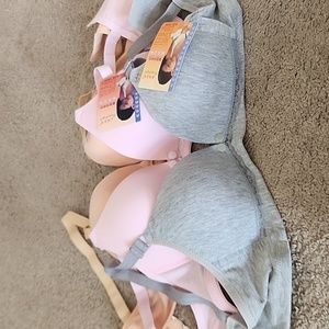 Maternity Nursing Bra Womens 34C Breastfeeding Cotton Blend Wire Free 3 Pack NEW